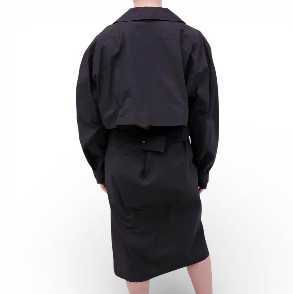 BOTTEGA VENETA BLACK TUNIC OPEN BACK LONG SLEEVE DRESS - SIZE 44