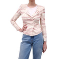 ISABEL MARANT ÉTOILE CREAM AND RED TWEED STRIPED JACKET - SIZE 4