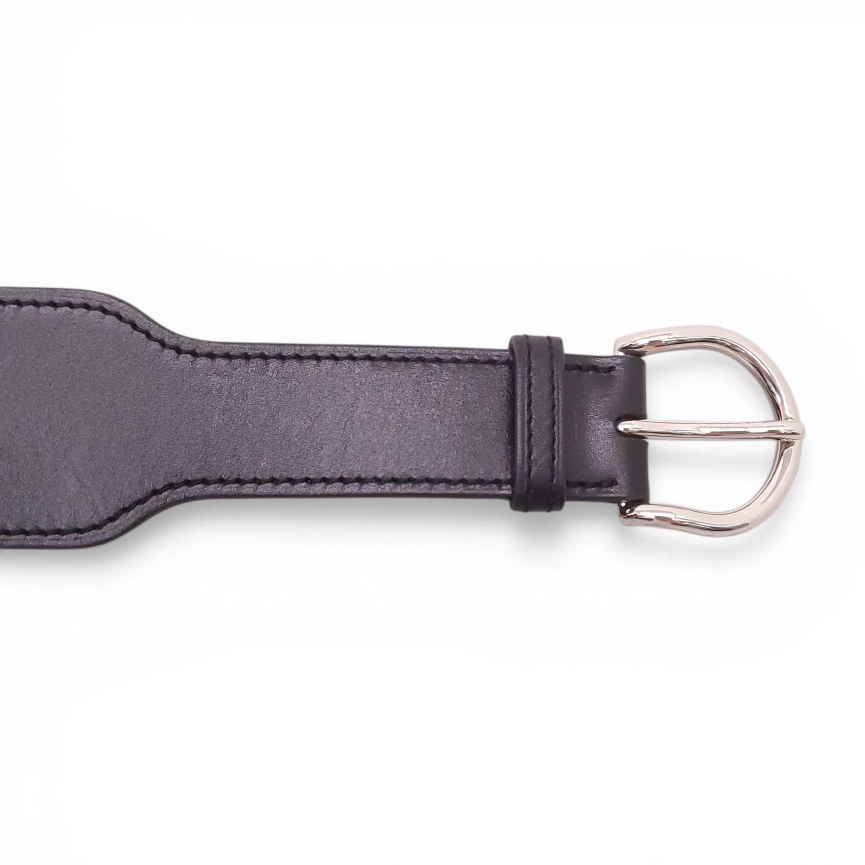 HERMÈS CHAIN DE’ANCRE BLACK LEATHER BELT - SIZE 75