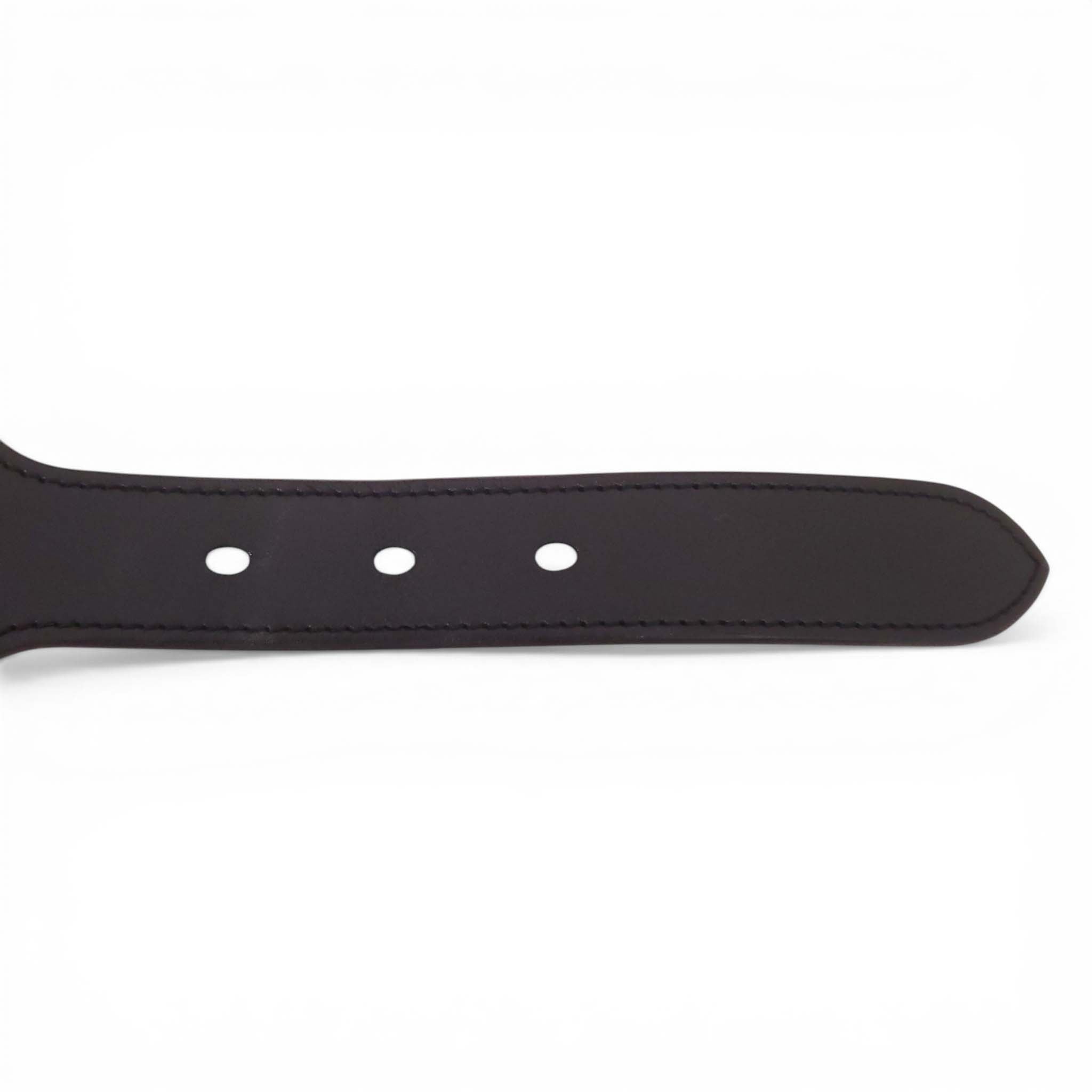 HERMÈS CHAIN DE’ANCRE BLACK LEATHER BELT - SIZE 75