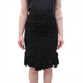 LOUIS VUITTON BLACK RUCHED SKIRT - SIZE 36