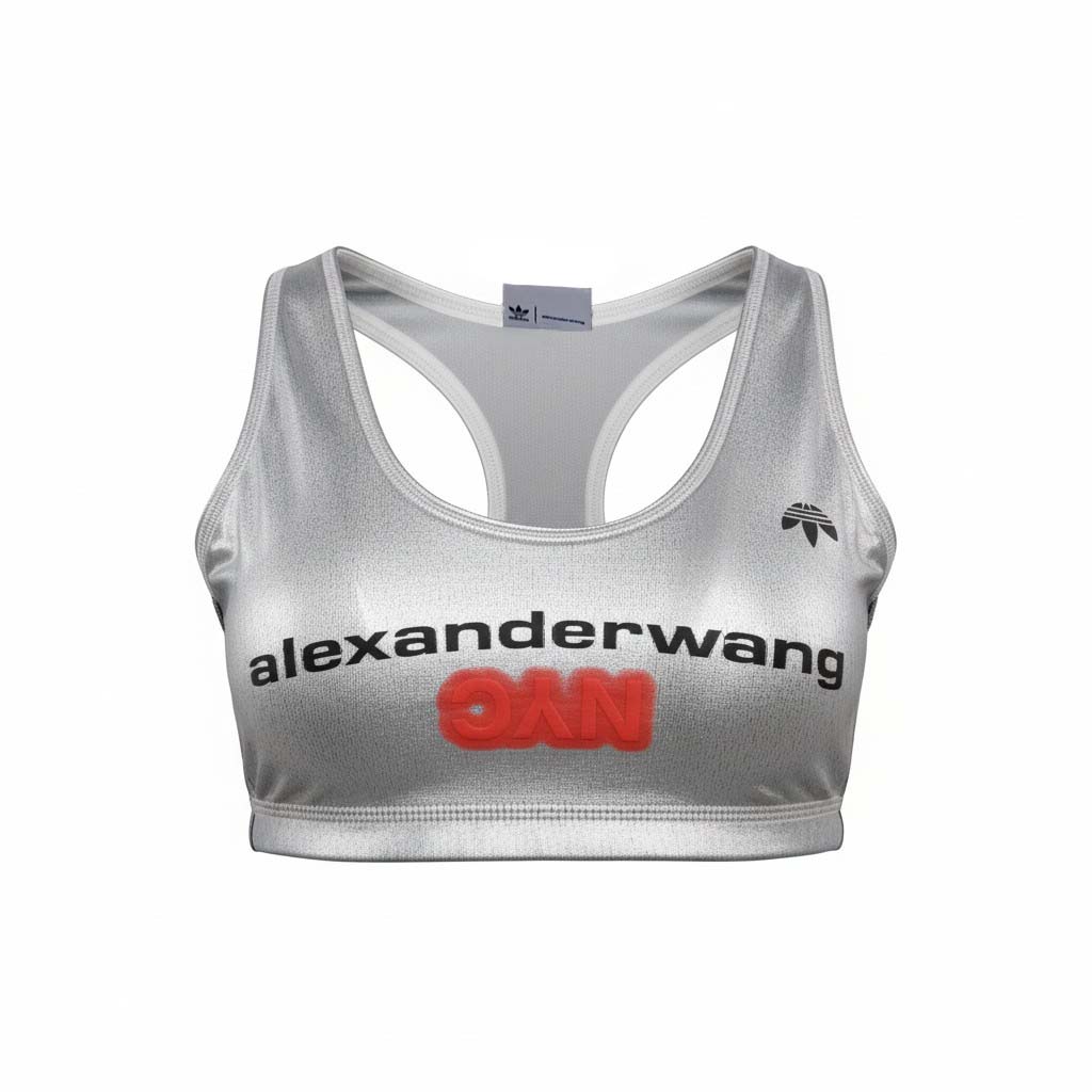 ALEXANDERWANG X ADIDAS SILVER SPORTS BRA - SIZE S