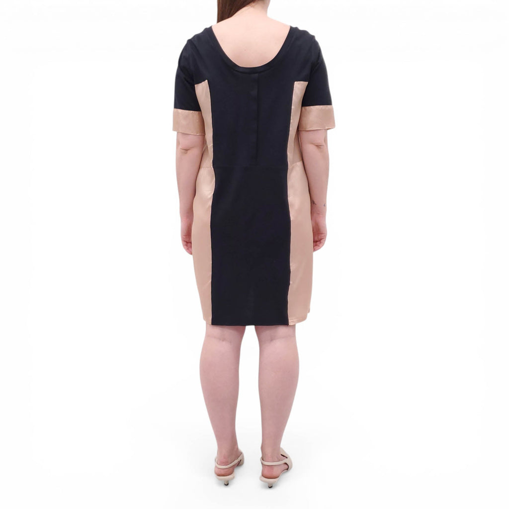 MARNI BLACK AND PEACH T-SHIRT DRESS - SIZE 44
