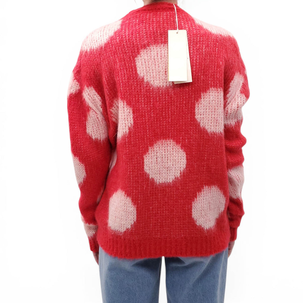 MARNI MOHAIR RED POLKA DOT SWEATER - SIZE 44