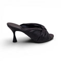 BALENCIAGA BLACK 'DRAPY' BRAIDED MULES - SIZE 36
