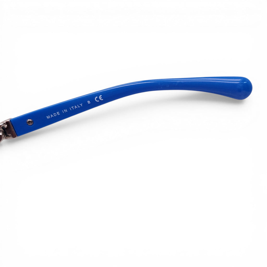 CHANEL BRIGHT BLUE SUNGLASSES WITH CHAIN DETAIL