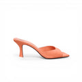 THE ATTICO ORANGE SATIN PEEP TOE MULES - SIZE 39