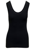 Brunello Cucinelli Women Black Top With Round Neckline And Monile Details In Cotton Women