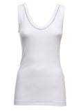 Brunello Cucinelli Women White Top With Round Neckline And Monile Details In Cotton For Women