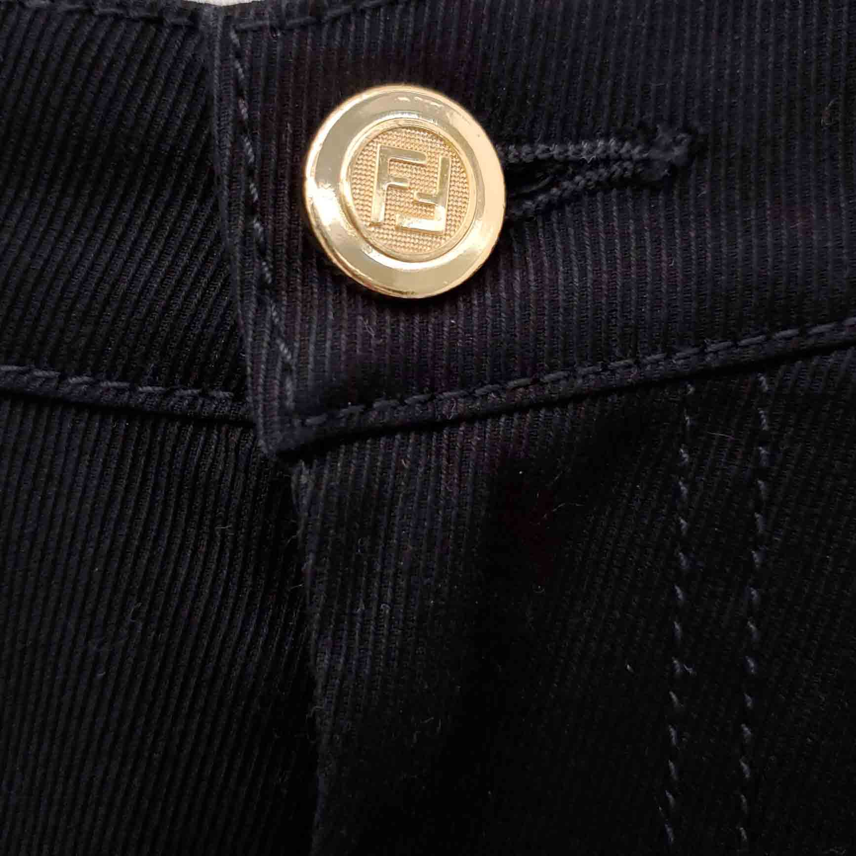 FENDI BLACK LOGO JEANS - SIZE 36