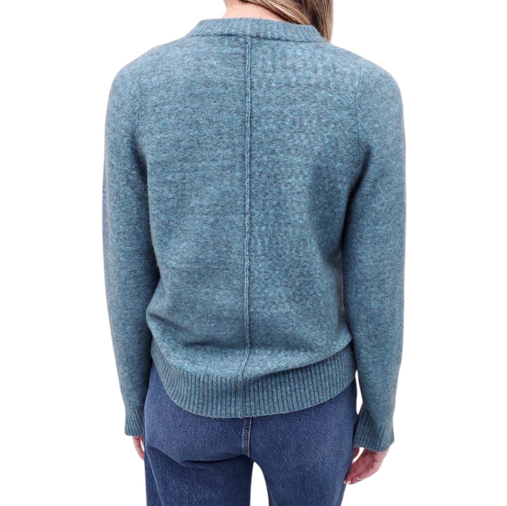 3.1 PHILLIP LIM TEAL SWEATER WITH PEARL DETAILS - SIZE S