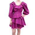 ULLA JOHNSON PURPLE TIERED RUFFLE DRESS - SIZE 2