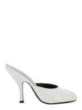 Jude Women 'Date' White Heeled Sandals With Cut-Out Toe In Leather Women