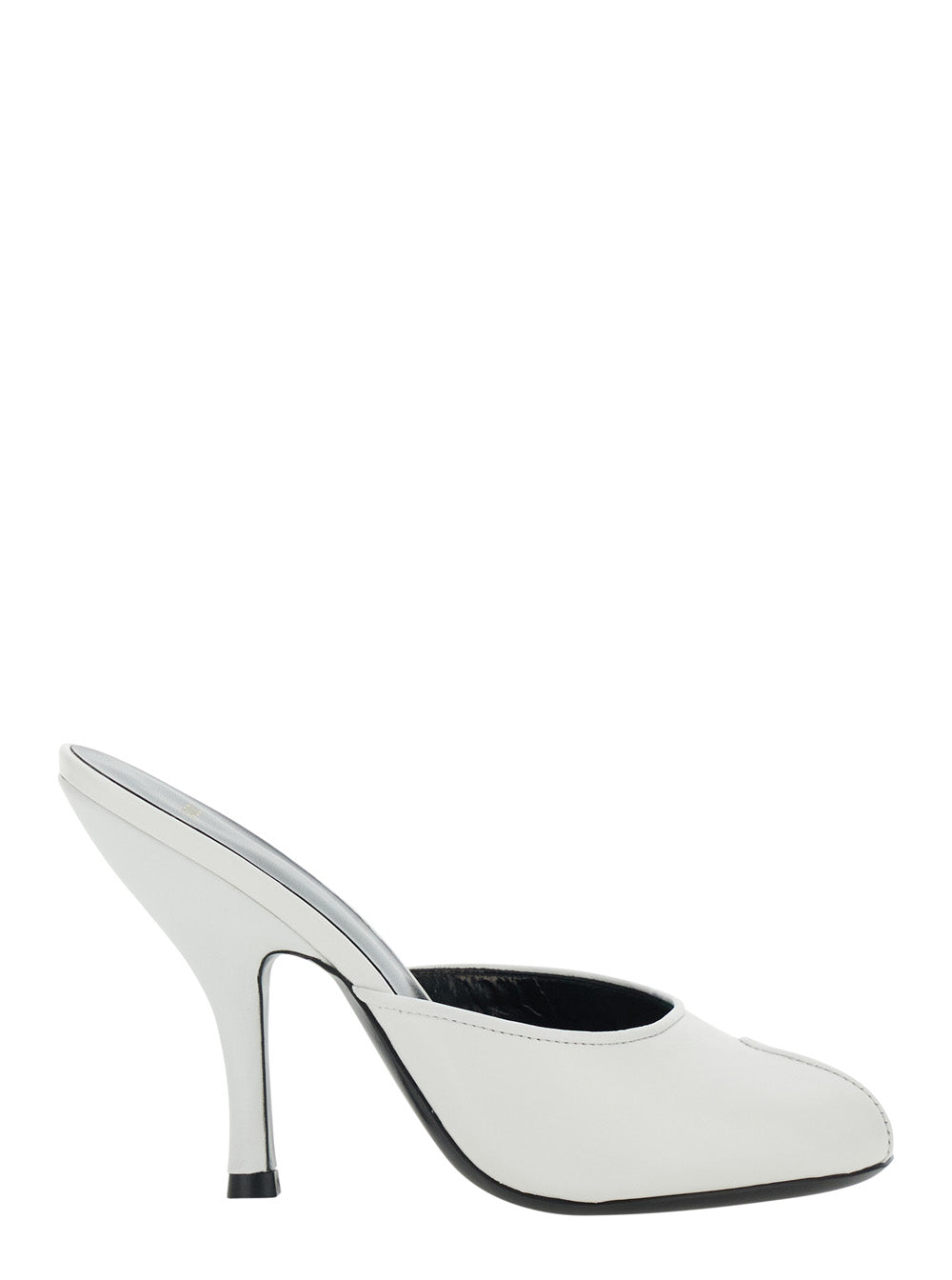 Jude Women 'Date' White Heeled Sandals With Cut-Out Toe In Leather Women