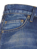 Golden Goose Women Blue Wide-Leg Vintage Effect Five-Pocket Jeans In Denim For Women
