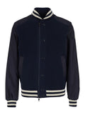 Moncler Men Cardigan Blue With Zip And High Collar In Polyamide Men