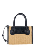 Vivienne Westwood Women 'Troy' Beige Small Handbag With Logo Orb Embossed On The Front And Raffia Effect In Cotton Blend For Women