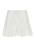 Rotate Women White Flowing Striped Shorts In Viscose And Cotton For Women