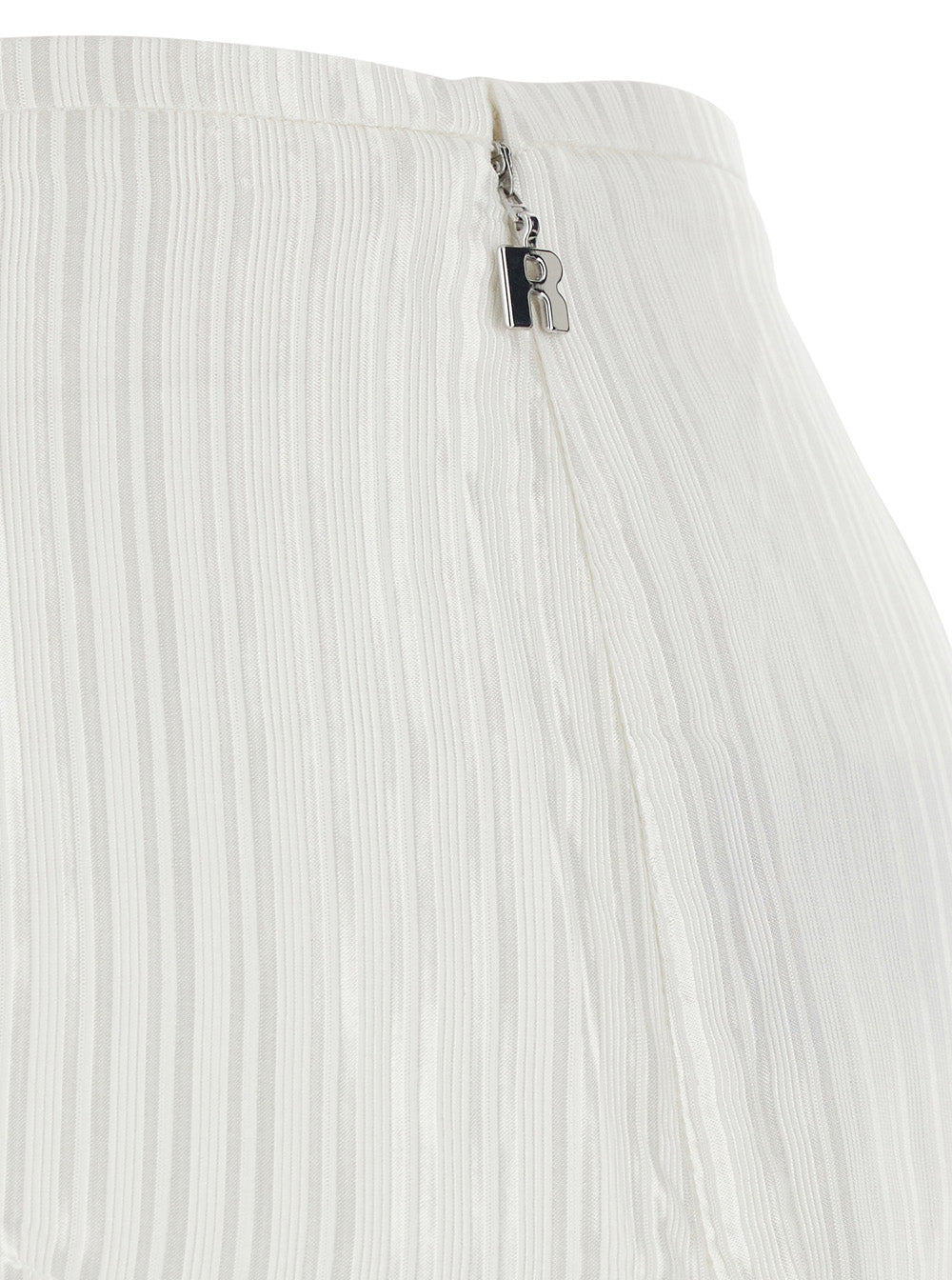Rotate Women White Flowing Striped Shorts In Viscose And Cotton For Women