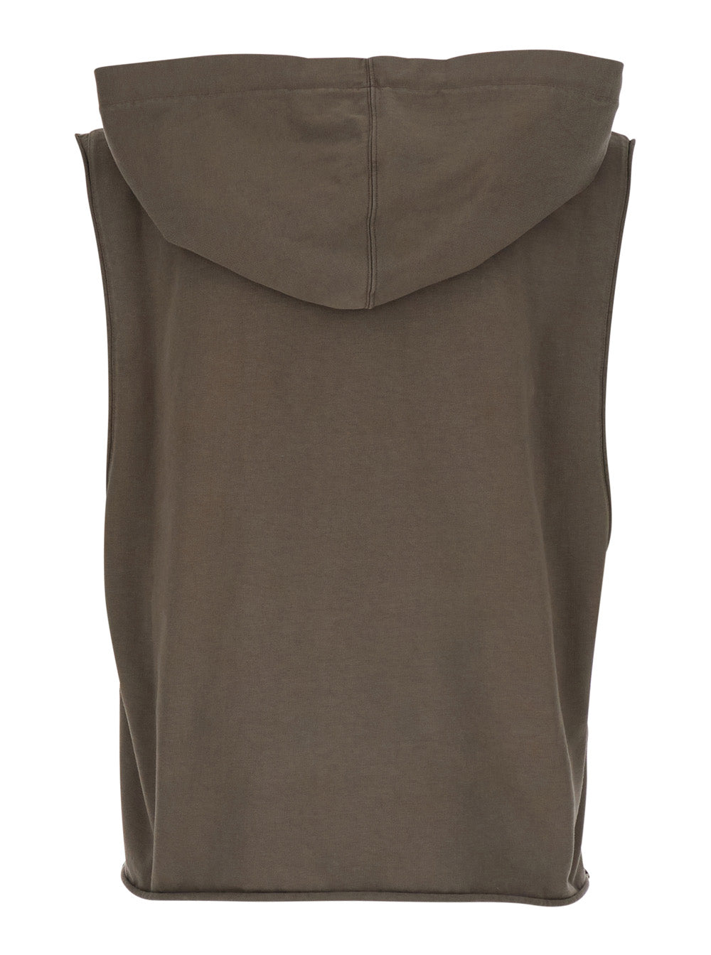 Drkshdw Men Brown Sleeveless Hooded Top With Drawstring In Cotton For Men