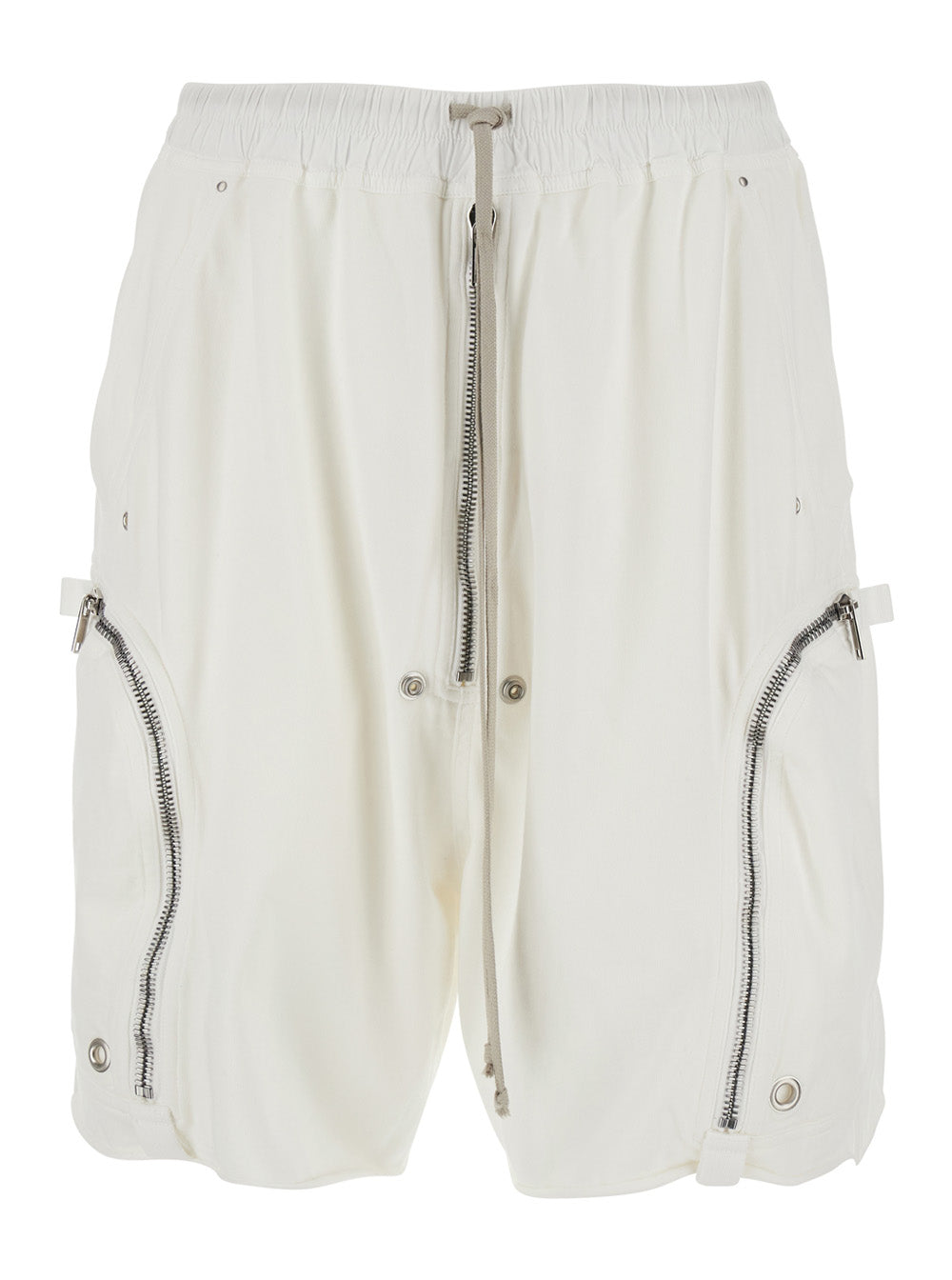 Drkshdw Men 'Bauhaus Pods' White Shorts With Elasticated Waist And Side Pockets In Cotton Men