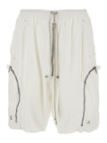 Drkshdw Men 'Bauhaus Pods' White Shorts With Elasticated Waist And Side Pockets In Cotton Men