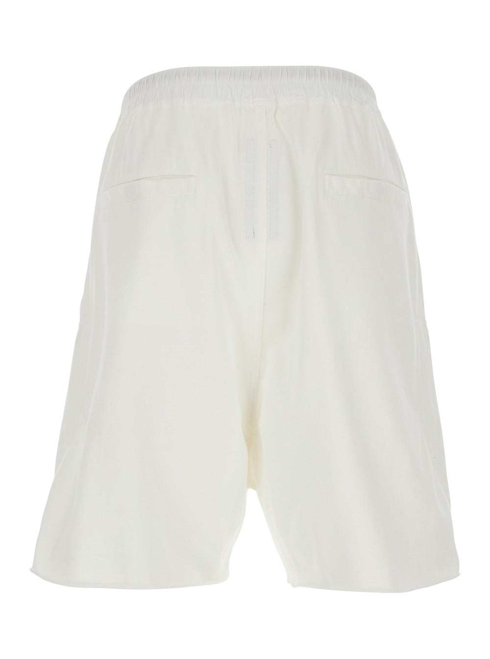 Drkshdw Men 'Bauhaus Pods' White Shorts With Elasticated Waist And Side Pockets In Cotton Men