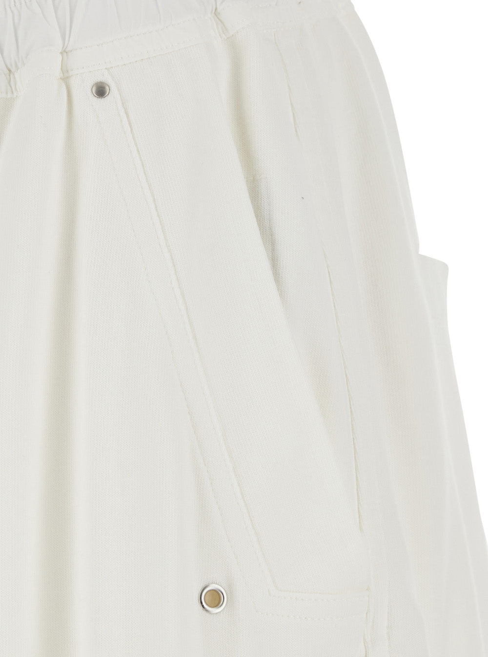 Drkshdw Men 'Bauhaus Pods' White Shorts With Elasticated Waist And Side Pockets In Cotton Men