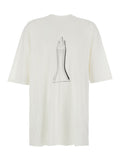 Drkshdw Men White Crew Neck T-Shirt With Maxi Print On The Front In Cotton For Men