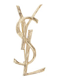 Saint Laurent Women Monogram Brooch Textured Brass Satined Leg