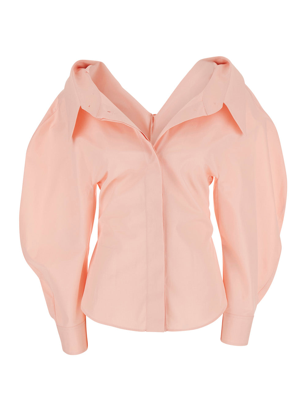 Givenchy Women Pink Fitted Shirt With Cut-Out Design On Front And Back In Cotton For Women
