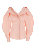 Givenchy Women Pink Fitted Shirt With Cut-Out Design On Front And Back In Cotton For Women