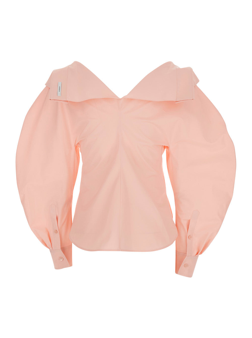 Givenchy Women Pink Fitted Shirt With Cut-Out Design On Front And Back In Cotton For Women