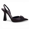 VERSACE BLACK MEDUSA LOGO HEELS - SIZE 39.5