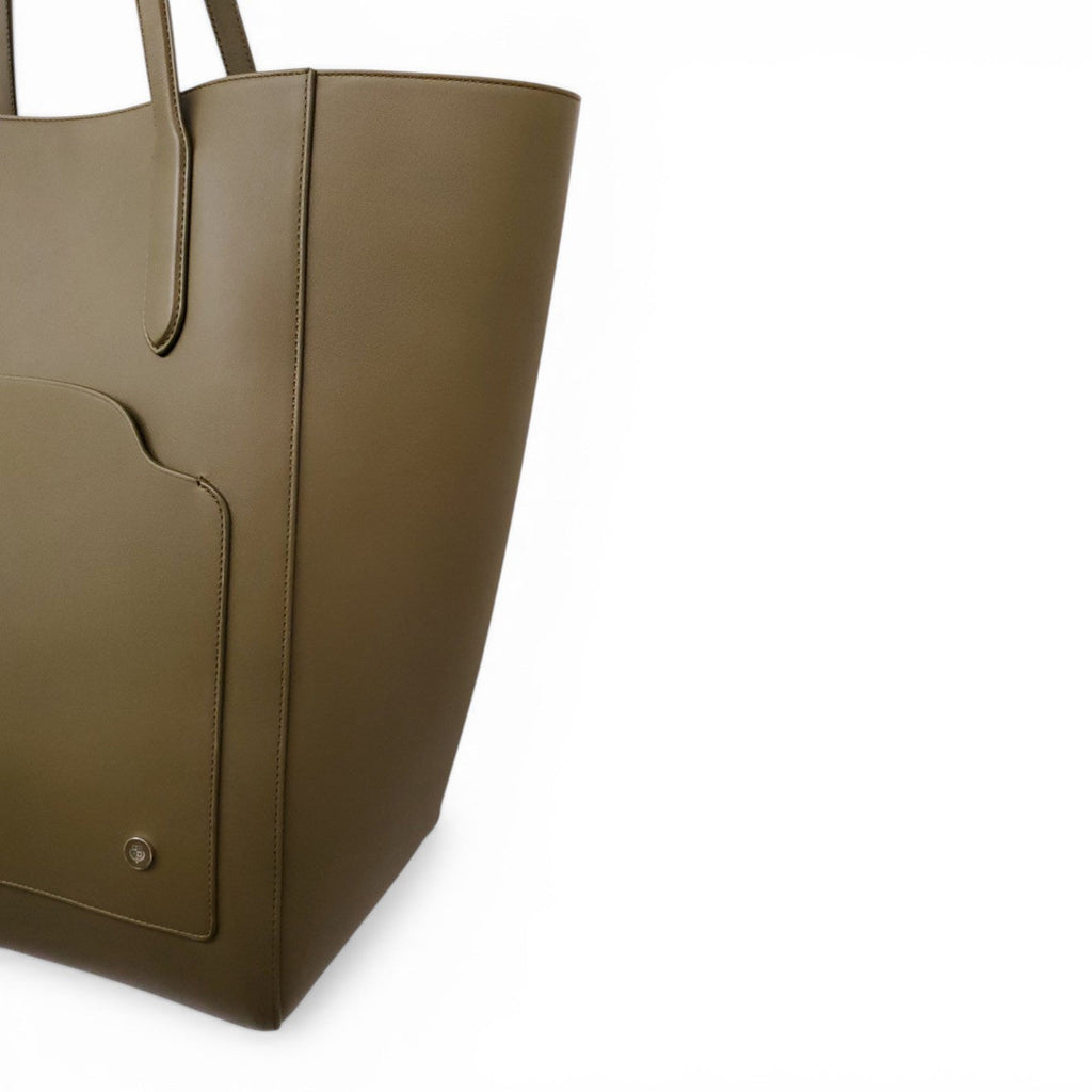 LORO PIANA GREEN SESIA L LEATHER TOTE BAG