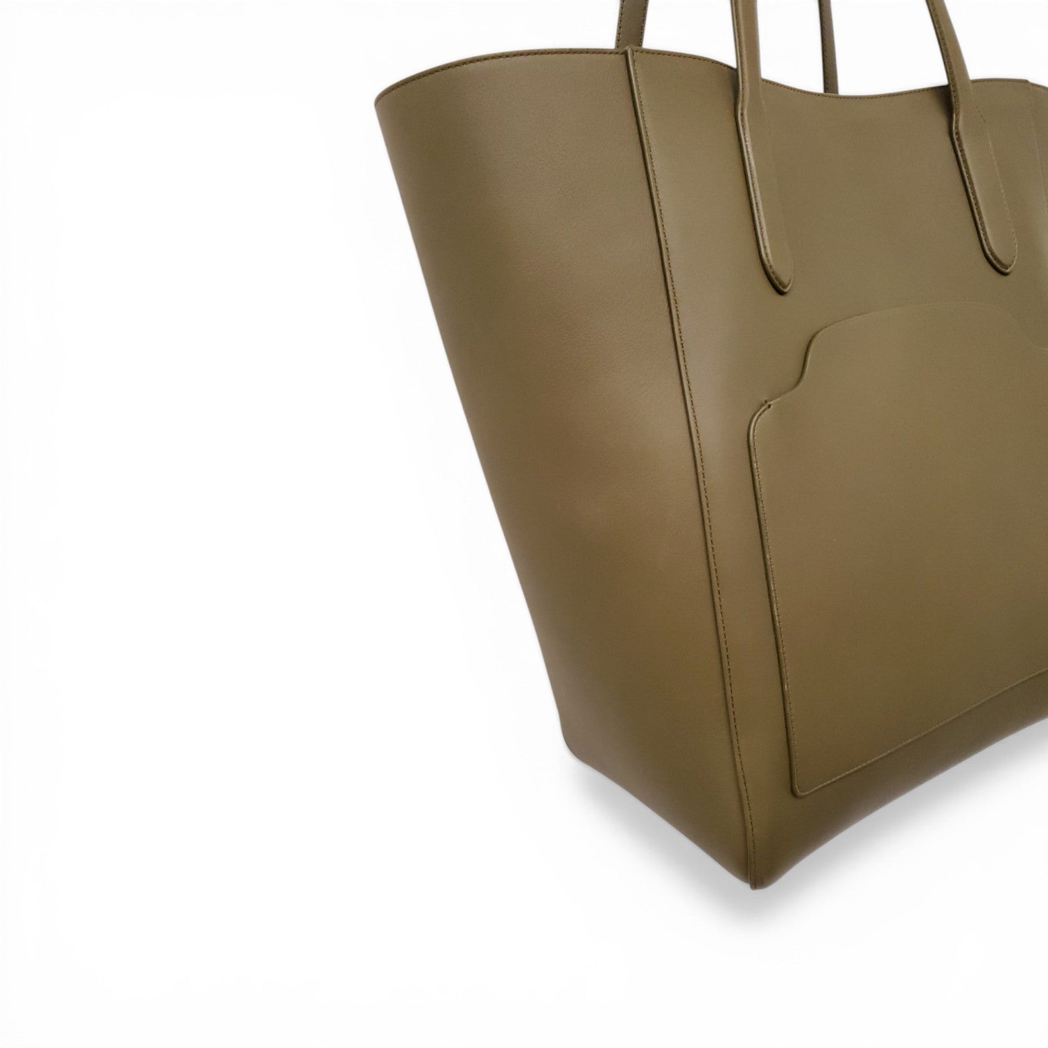 LORO PIANA GREEN SESIA L LEATHER TOTE BAG
