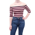 VALENTINO STRIPED RIBBED CROPPED SWEATER - SIZE XS