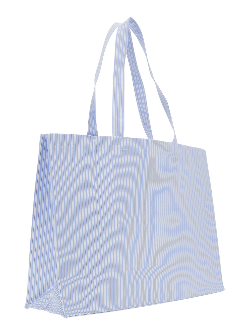 A.P.C. Men 'Diane 2.0' Light Blue Tote Bag With All-Over Striped Motif And Logo Lettering On The Front In Cotton For Men