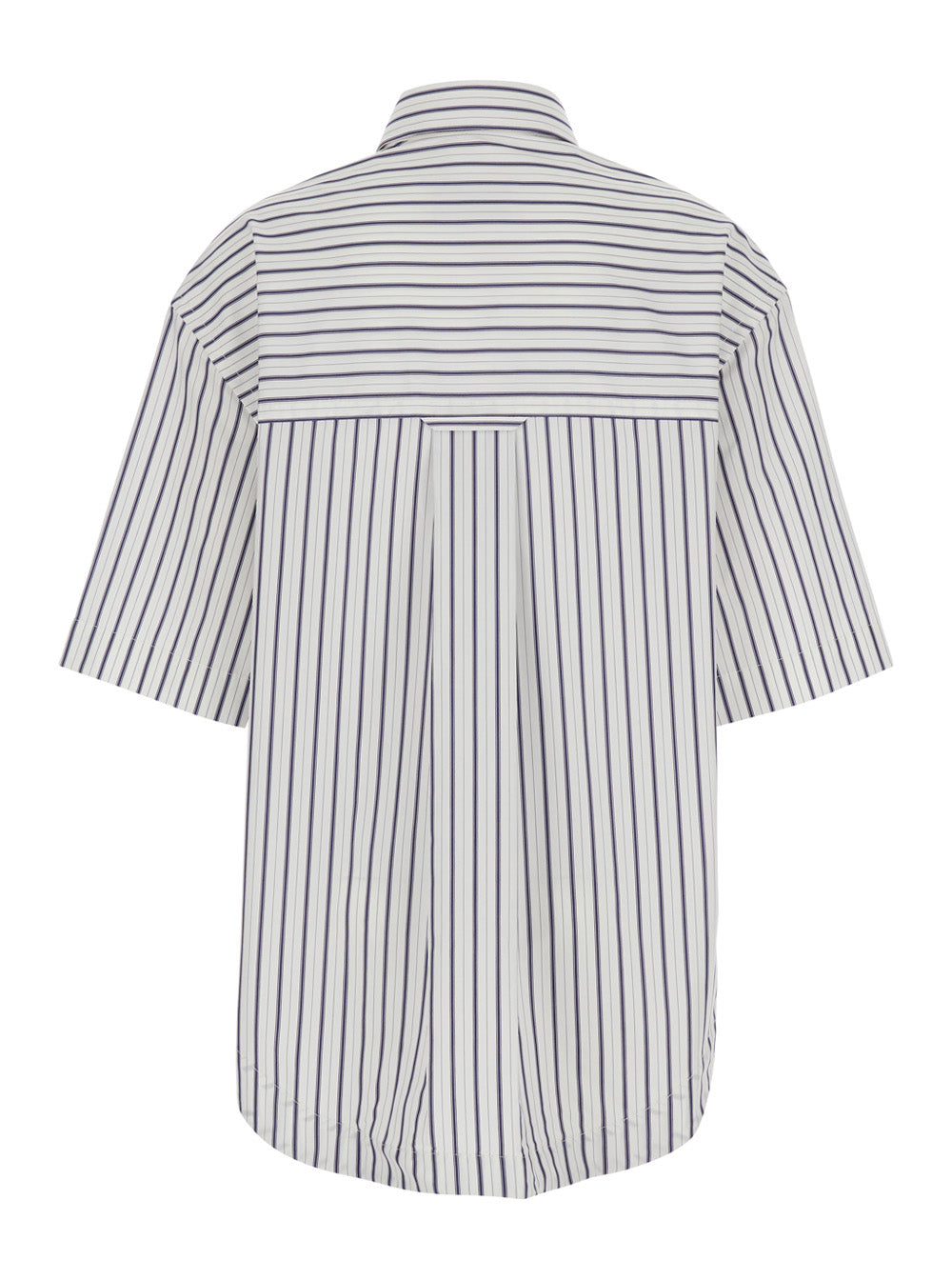 Ami Paris Women White Shirt With Classic Collar And All-Over Striped Pattern In Cotton For Women