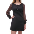 CELINE MINI DRESS WITH SHEER SLEEVES AND BOW DETAIL - SIZE 38