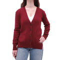 CELINE BURGUNDY CASHMERE DOUBLE POCKET TRIOMPHE CARDIGAN - SIZE S (OVERSIZED)