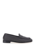 Bottega Veneta Men 'Silenzio' Brown Loafers With Rounded Toe And Intreccio Motif In Leather For Men