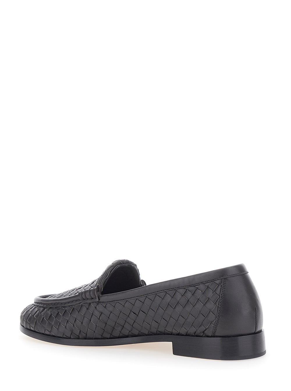 Bottega Veneta Men 'Silenzio' Brown Loafers With Rounded Toe And Intreccio Motif In Leather For Men