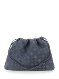 Bottega Veneta Women Blue Shoulder Bag With Drawstring Closure And Intreccio Motif In Suede For Women