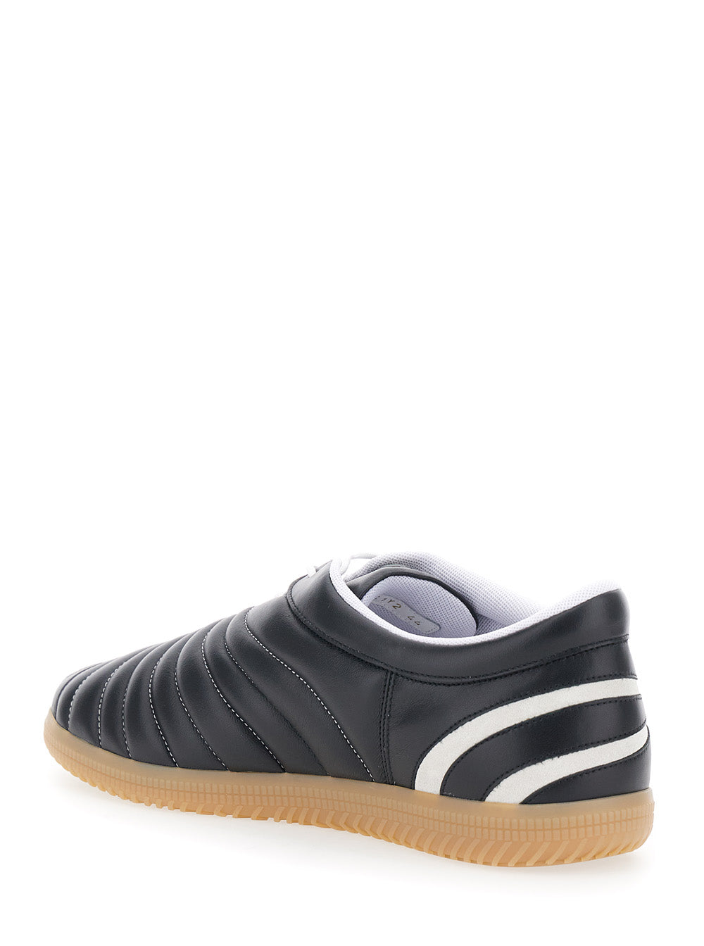 Valentino Garavani Men Black Low Top Sneakers With Panther Patch Detail On The Side And Flame Motif In  Leather For Men