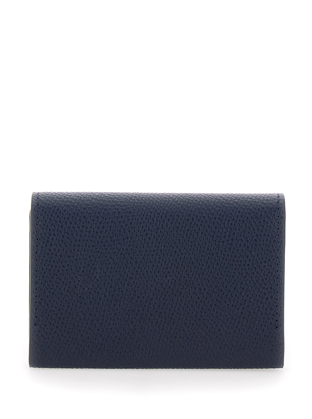 Valentino Garavani Men Black Card Holder With Vlogo Plaque On The Front In Grained Leather For Men