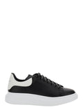 Alexander Mcqueen Men Low Top Sneaker With Logo Lettering On The Tongue In Black Leather For Men
