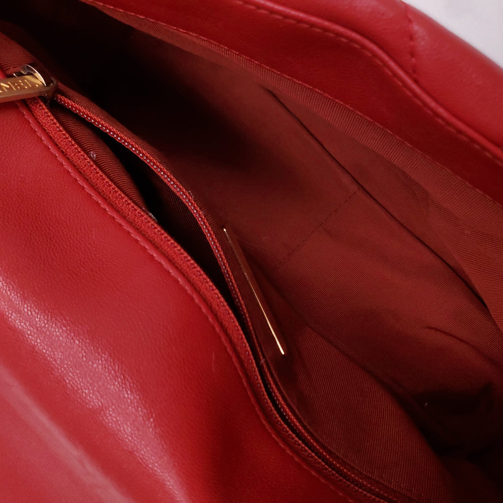 CHANEL 19 RED FLAP BAG