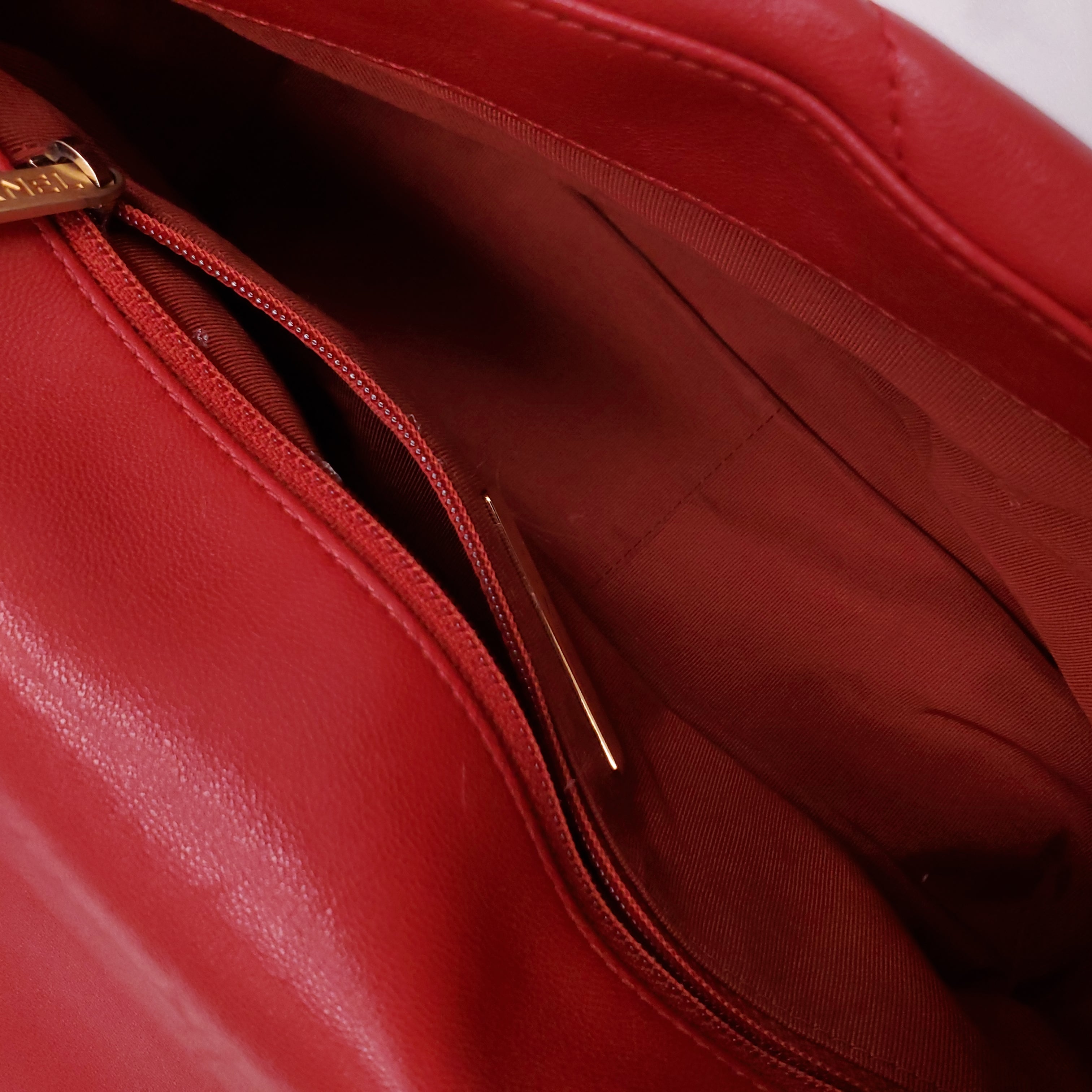 CHANEL 19 RED FLAP BAG