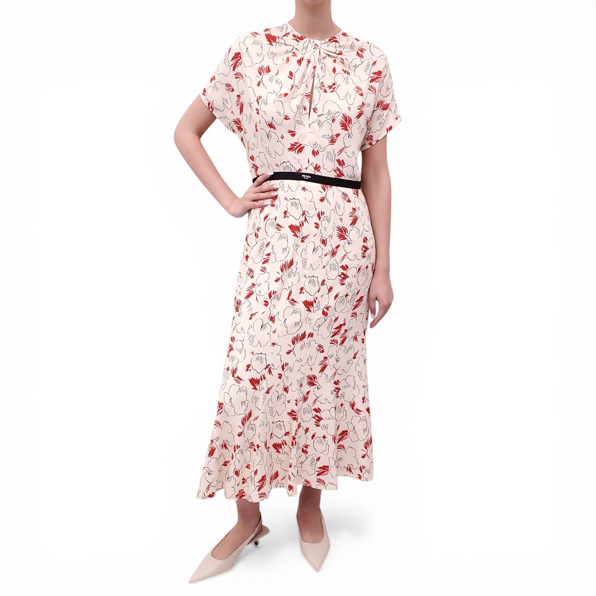 PRADA PRIMULA PRINTED SABLE DRESS - SIZE 44